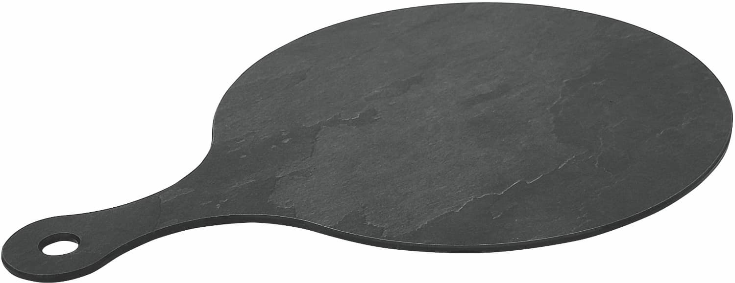 Display tray "slate" round tray with handle 225140