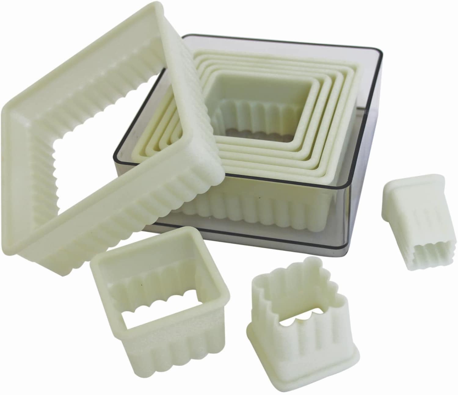 Set of pastry cutters oval, serrated 7 pieces made of nylon - 166109