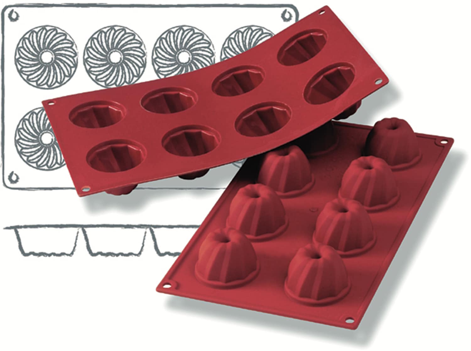 Silicone baking moulds "Gugelhupf" 300 x 175 mm