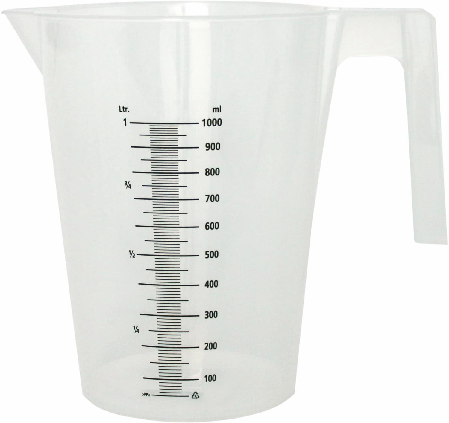 Measuring cups litre and ml scale