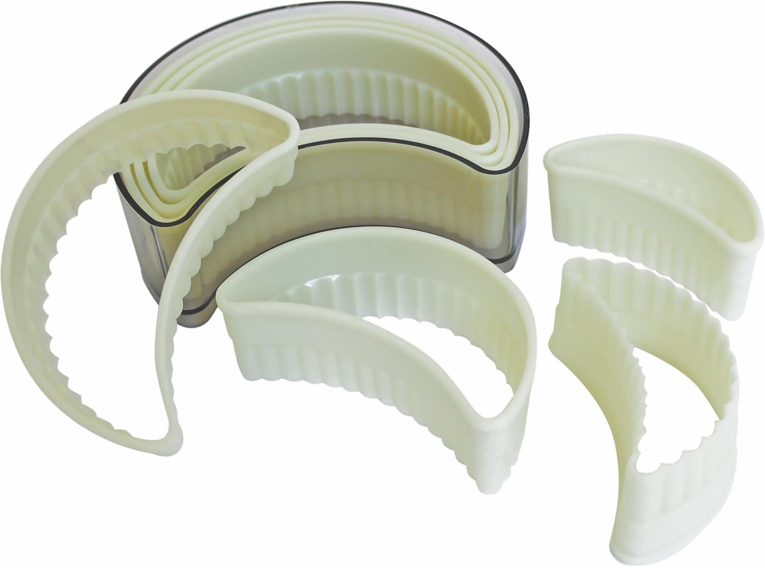 Set of pastry cutters oval, serrated 7 pieces made of nylon - 166109