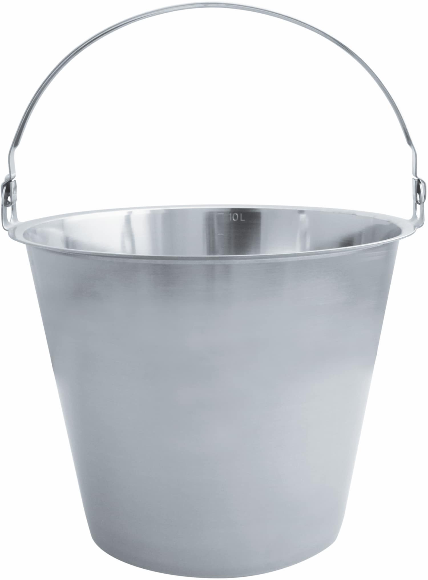 Bucket with flat bottom and inside scale