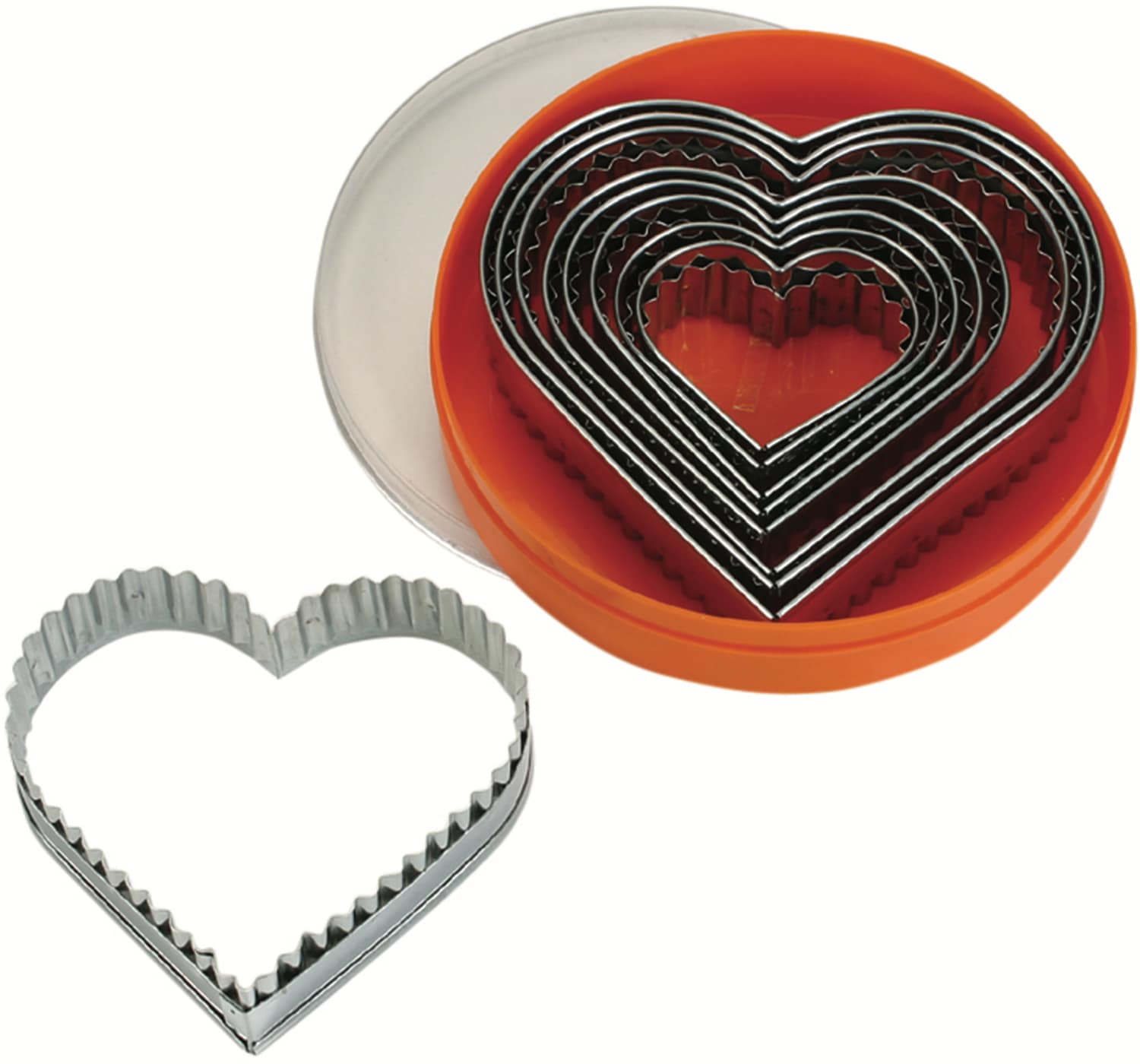 Set of pastry cutters "Heart, serrated" 9 pieces stainless steel 