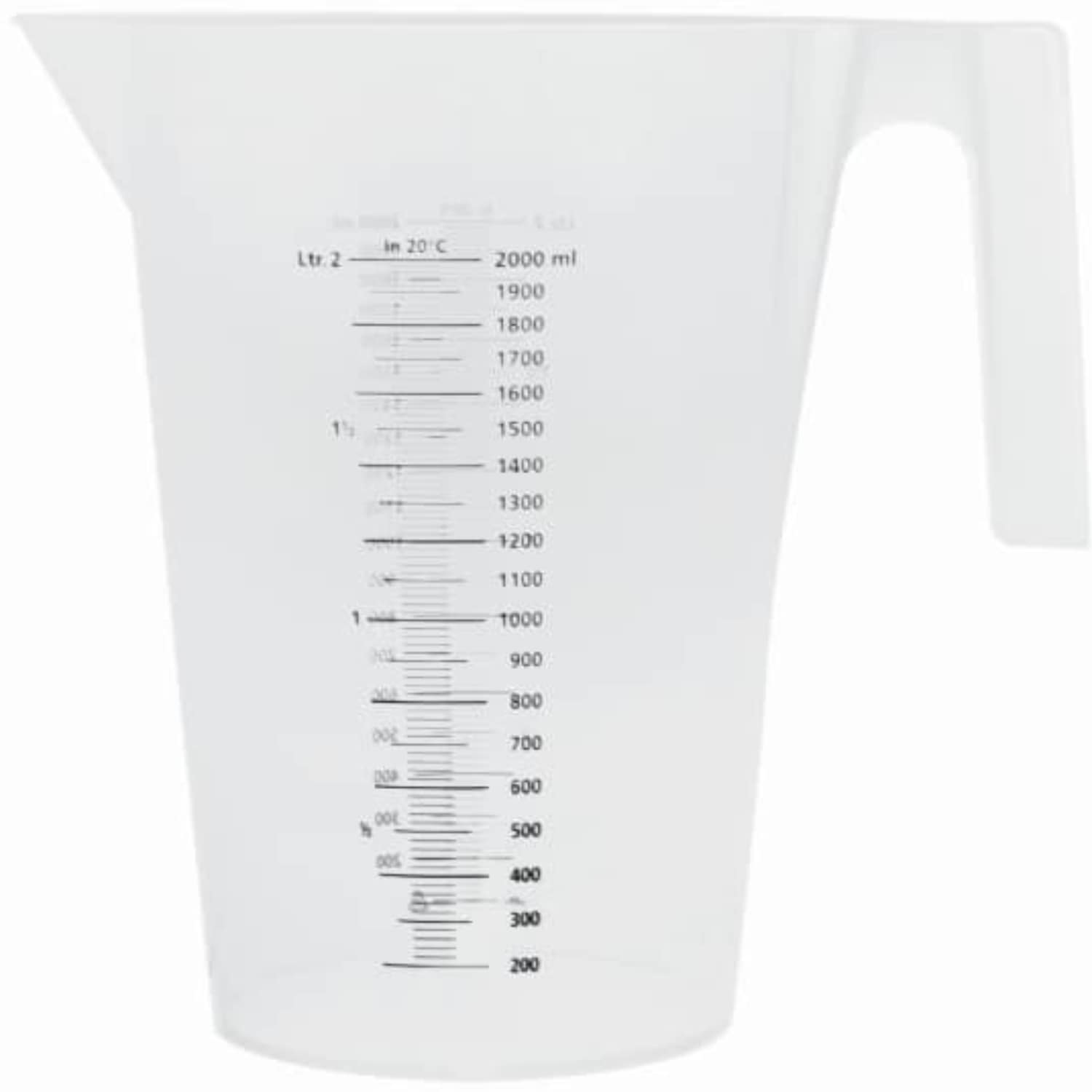 Measuring cups with open handle and litre and ml scale - 200149