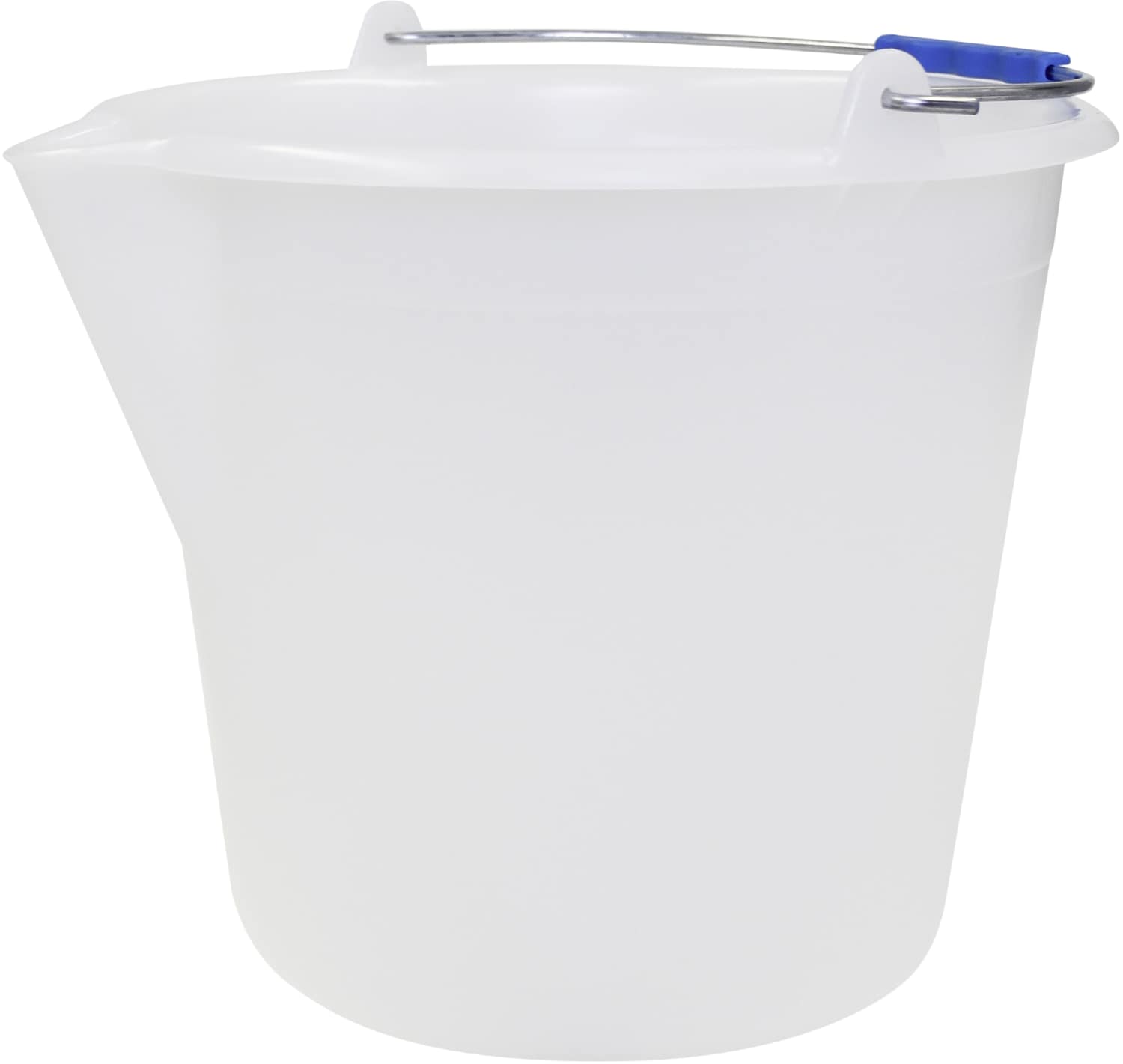 Bucket with spout and metal handle