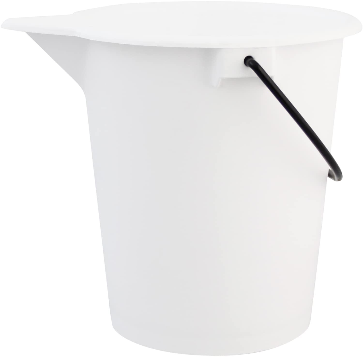 Set of 3 Metal Buckets with Handles in Black,White and Cream