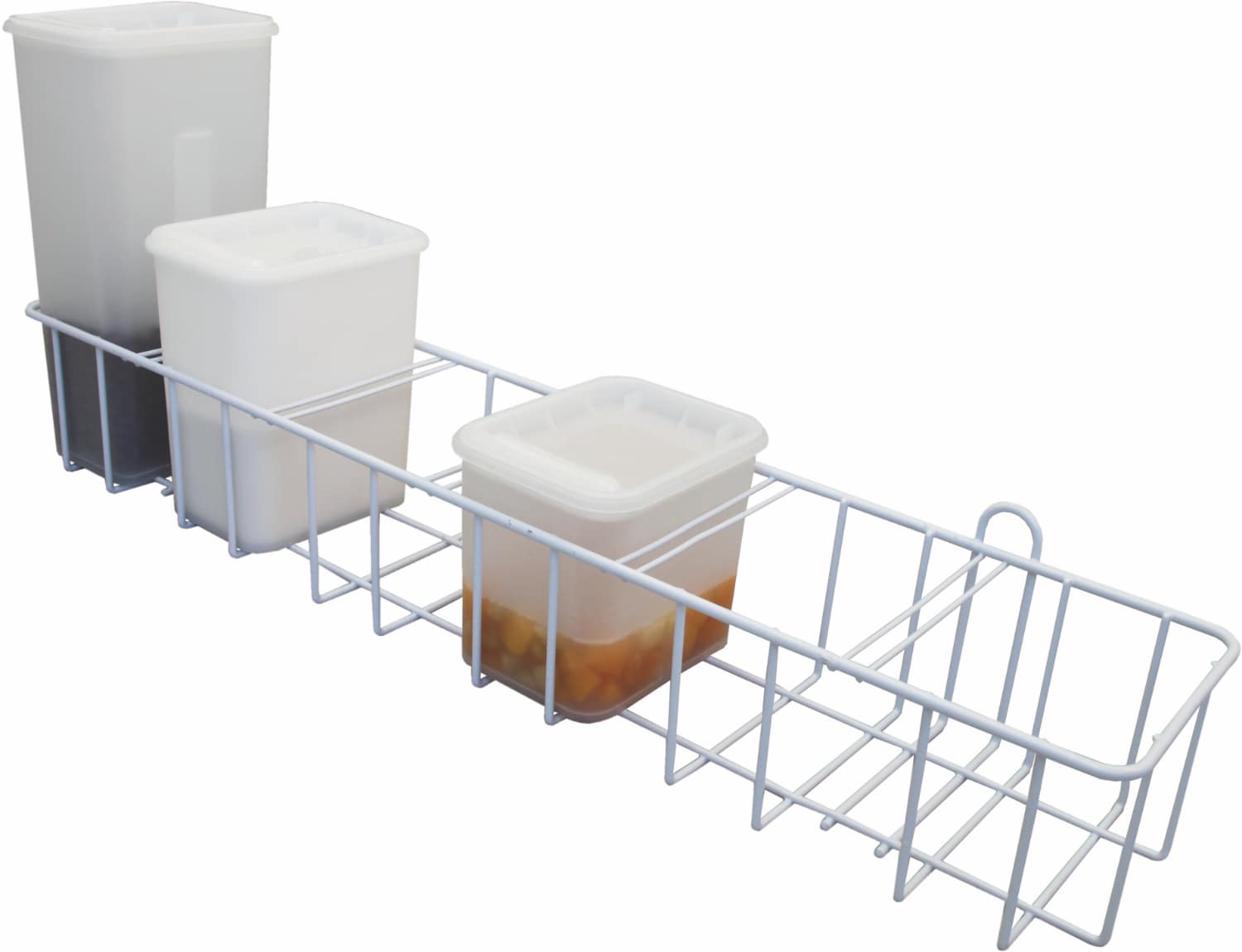 Wall rack for plastic containers 