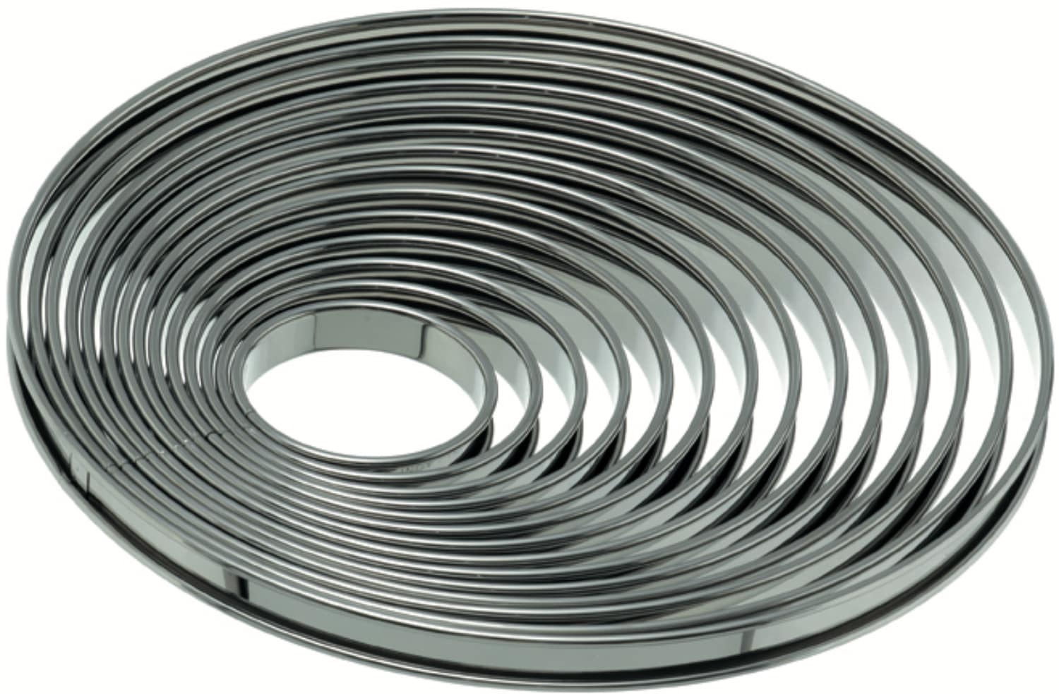 Tart rings folded rim stainless steel 162080