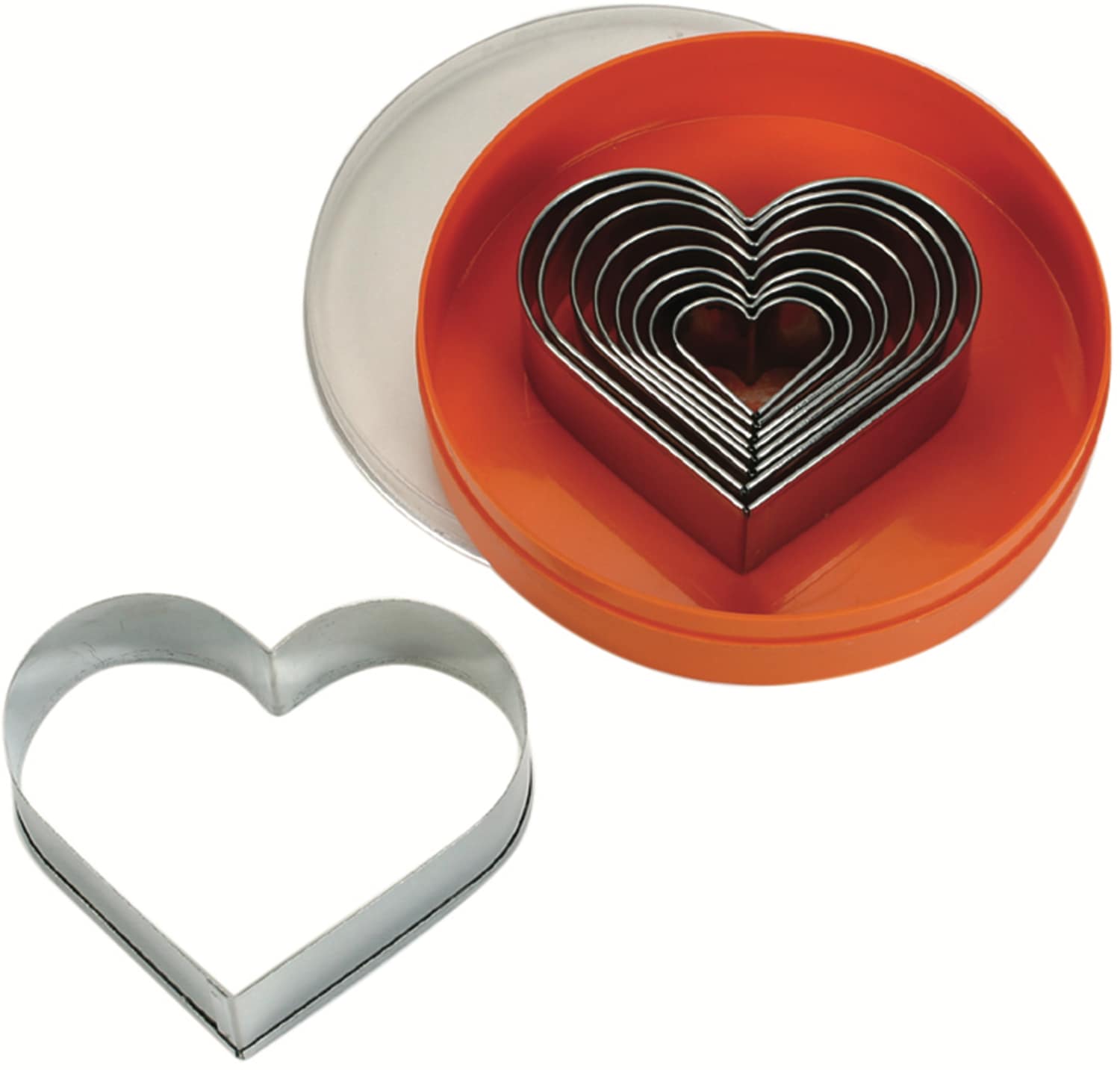Set of pastry cutters "Heart, plain" 9 pieces stainless steel 