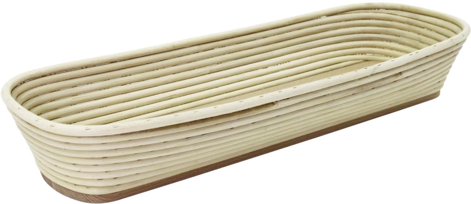 Bread proofing baskets long, angled shape for sandwich bread wooden bottom