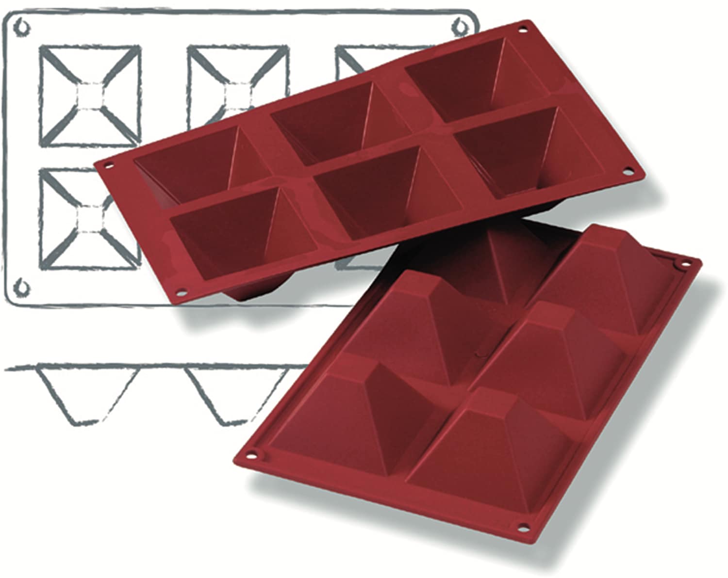 Silicone baking moulds "Pyramid" 300 x 175 mm 115028