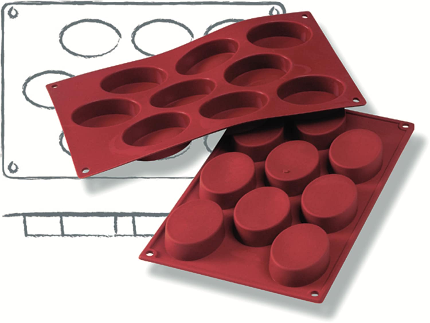 Silicone baking mould Oval 300 x 175 mm - 115030