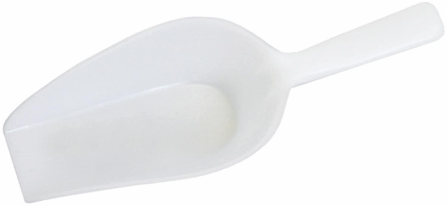 Flour scoop made of cast aluminium - handle on top - 180310