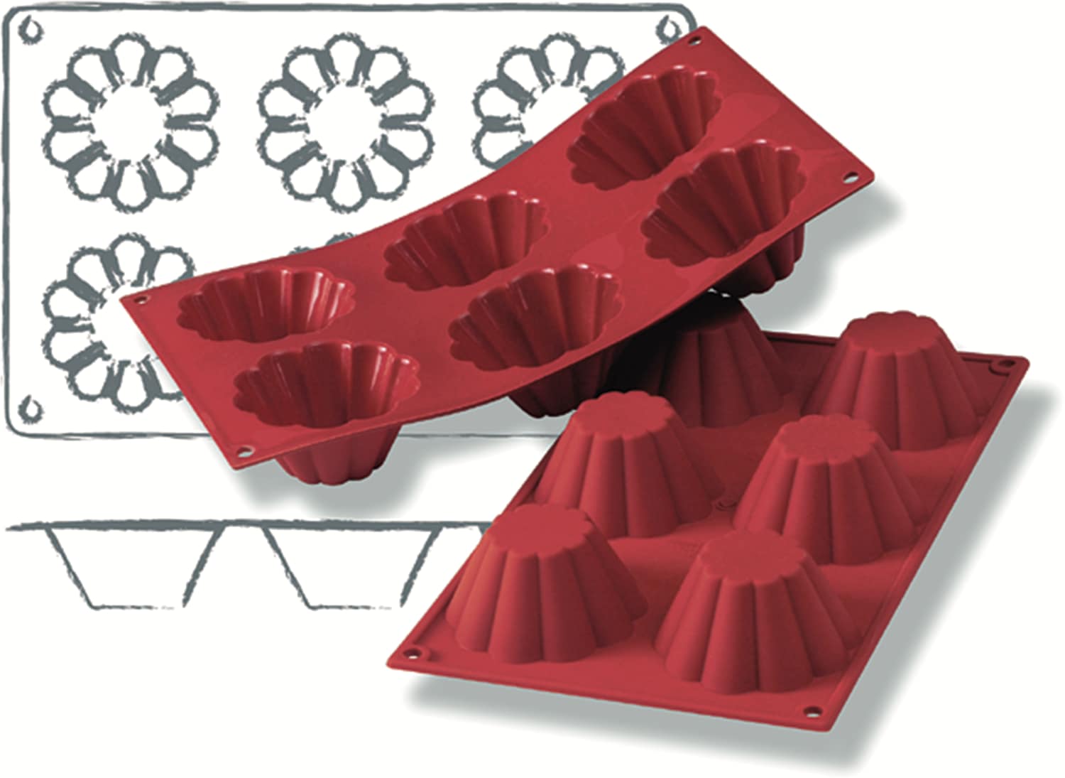 Silicone baking mould Hollow 300 x 175 mm - 115213