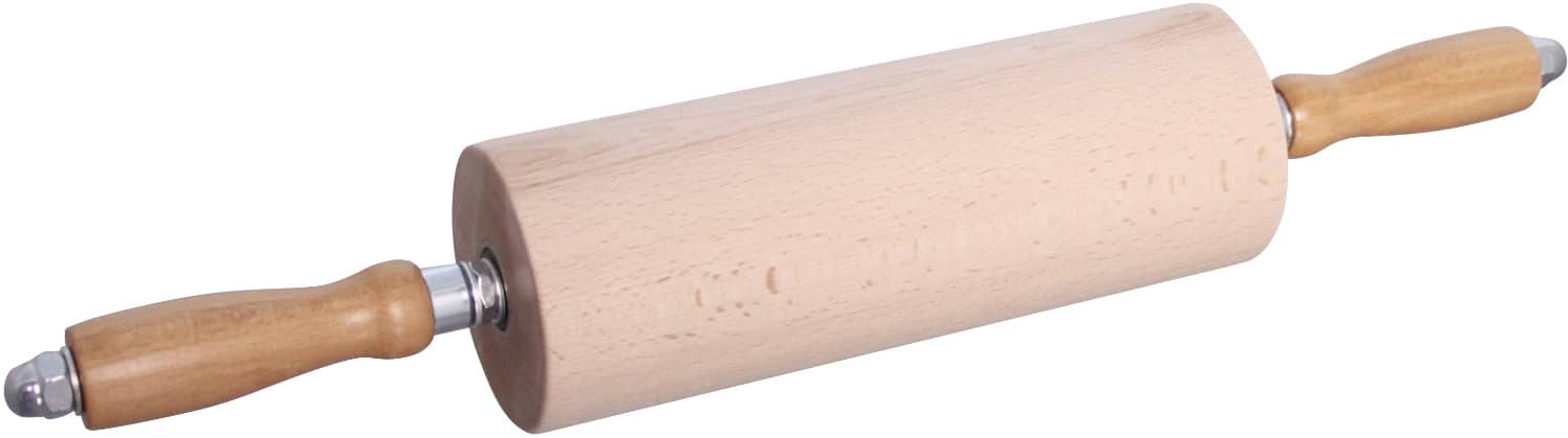 Rolling pins with wooden handles and precision ball-bearing