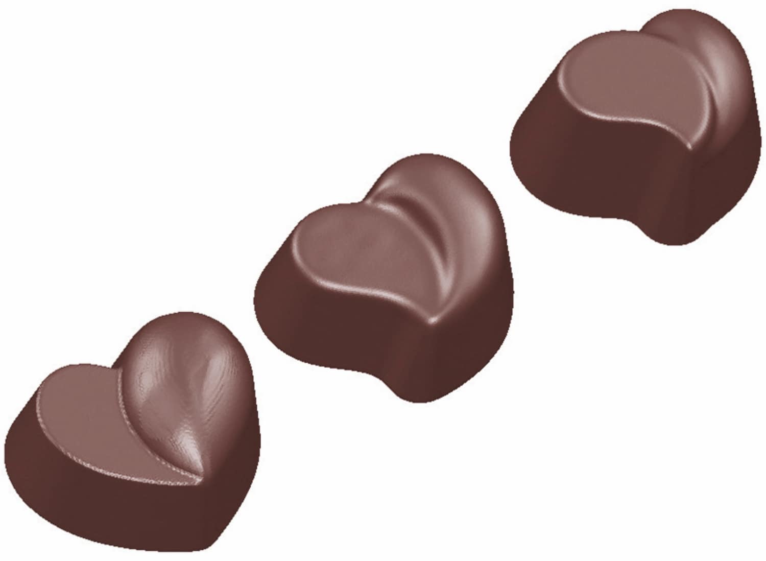 Schokoladenform "3 Herzen" 421576