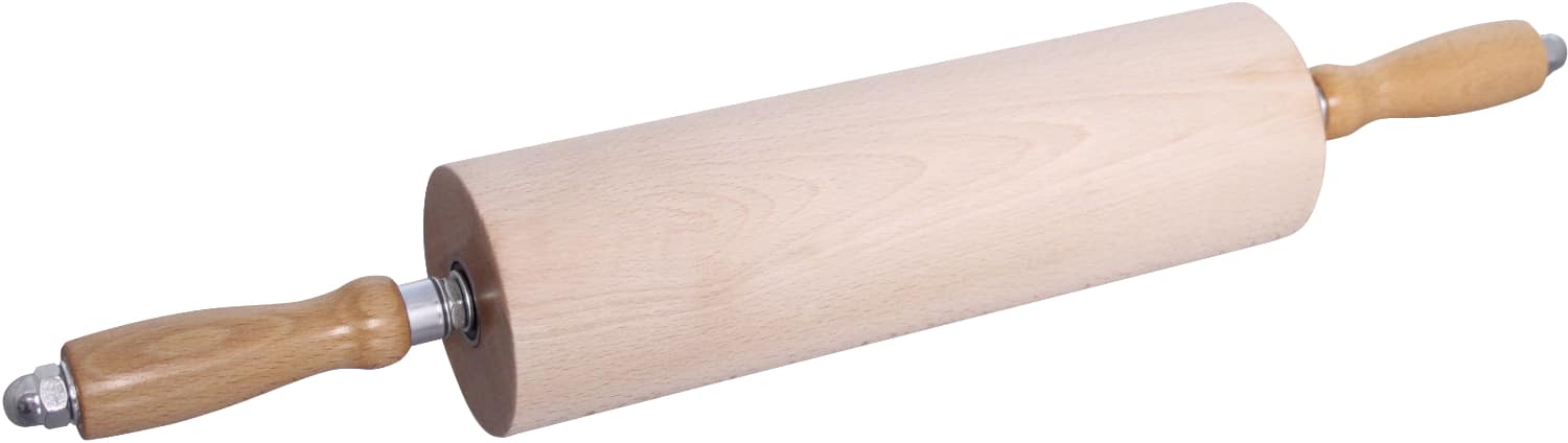 Rolling pins with wooden handles and precision ball-bearing