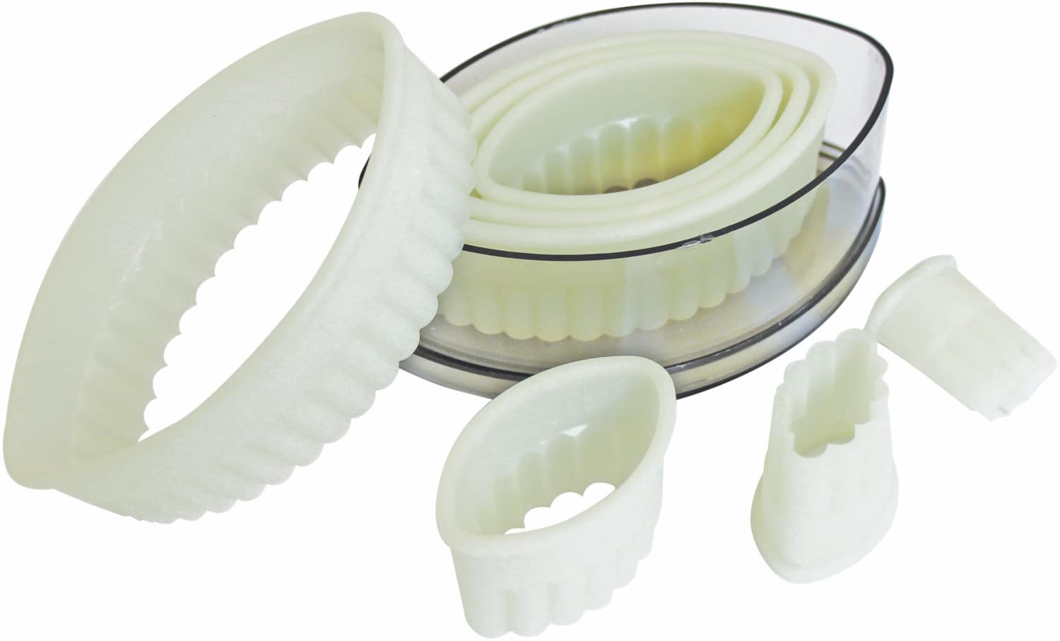 Set of pastry cutters oval, serrated 7 pieces made of nylon - 166109